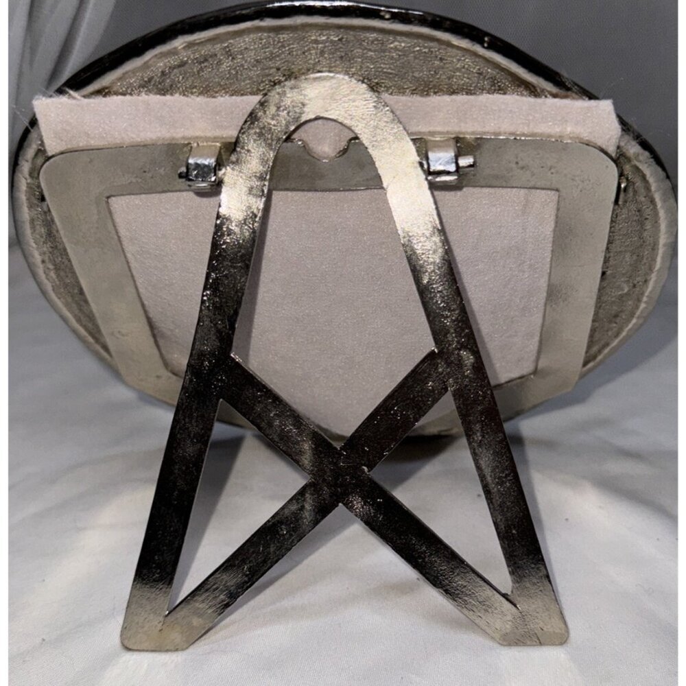 RARE Annie Kajiya Hammered Silver Plate?Barefoot Dreams Bedside Heart Frame Love - Picture 6 of 11